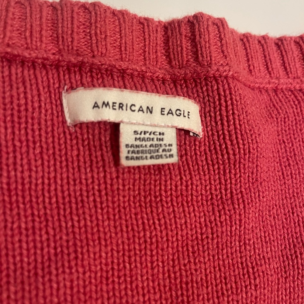 American Eagle Outfitters Pink Cropped Cardigan Sweater - Picture 7 of 11